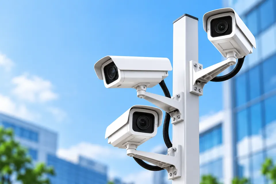 CCTV cameras installed on a building